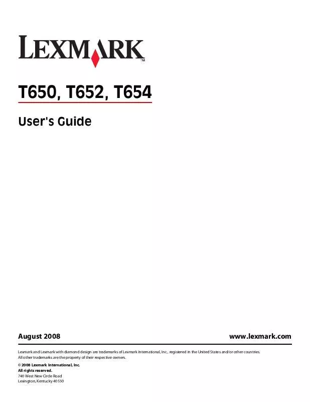 Mode d'emploi LEXMARK T650
