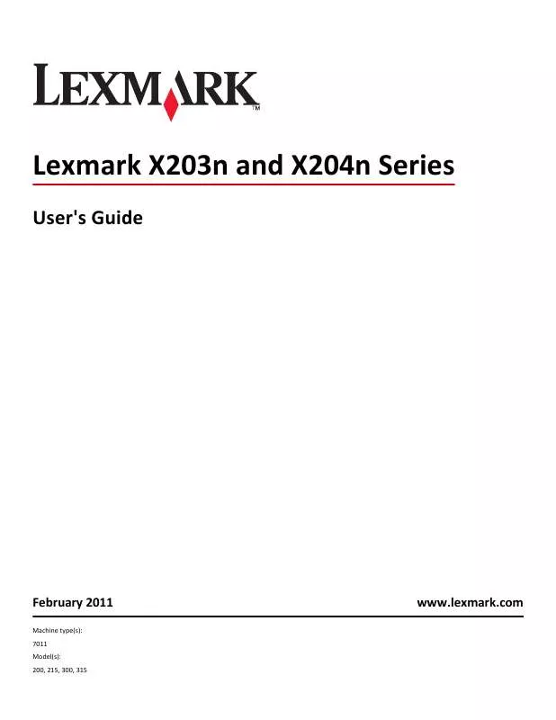Mode d'emploi LEXMARK X203N