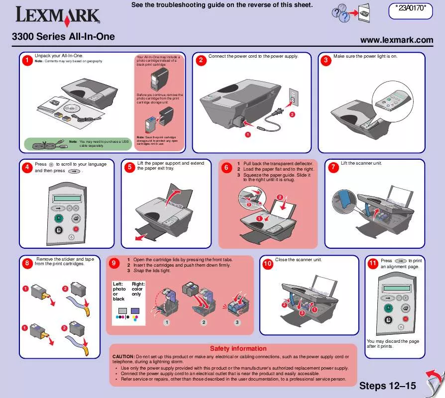 Mode d'emploi LEXMARK X3350