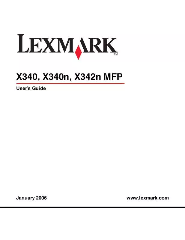 Mode d'emploi LEXMARK X340N