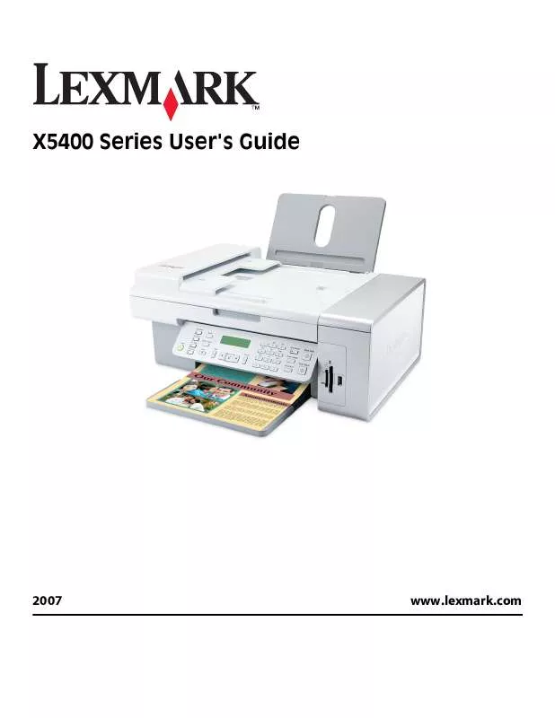Mode d'emploi LEXMARK X5400