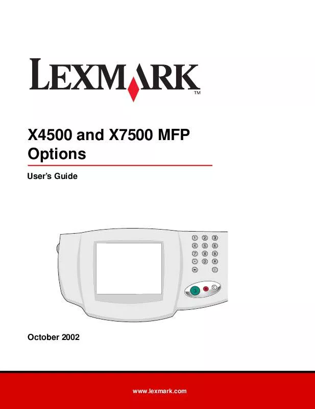 Mode d'emploi LEXMARK X7500