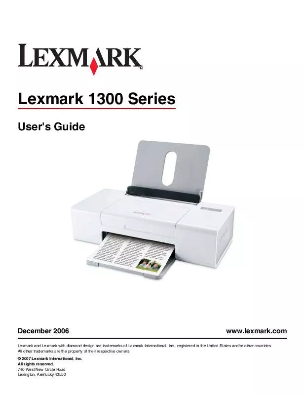 Mode d'emploi LEXMARK Z1310