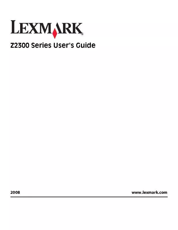 Mode d'emploi LEXMARK Z2300