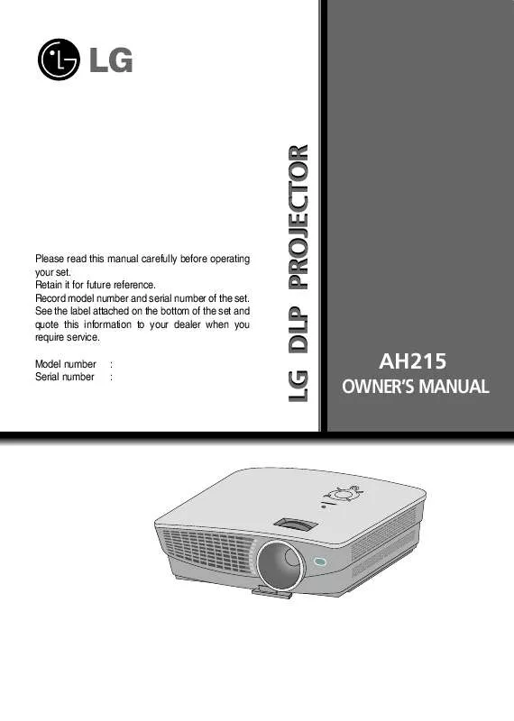 Mode d'emploi LG AH215