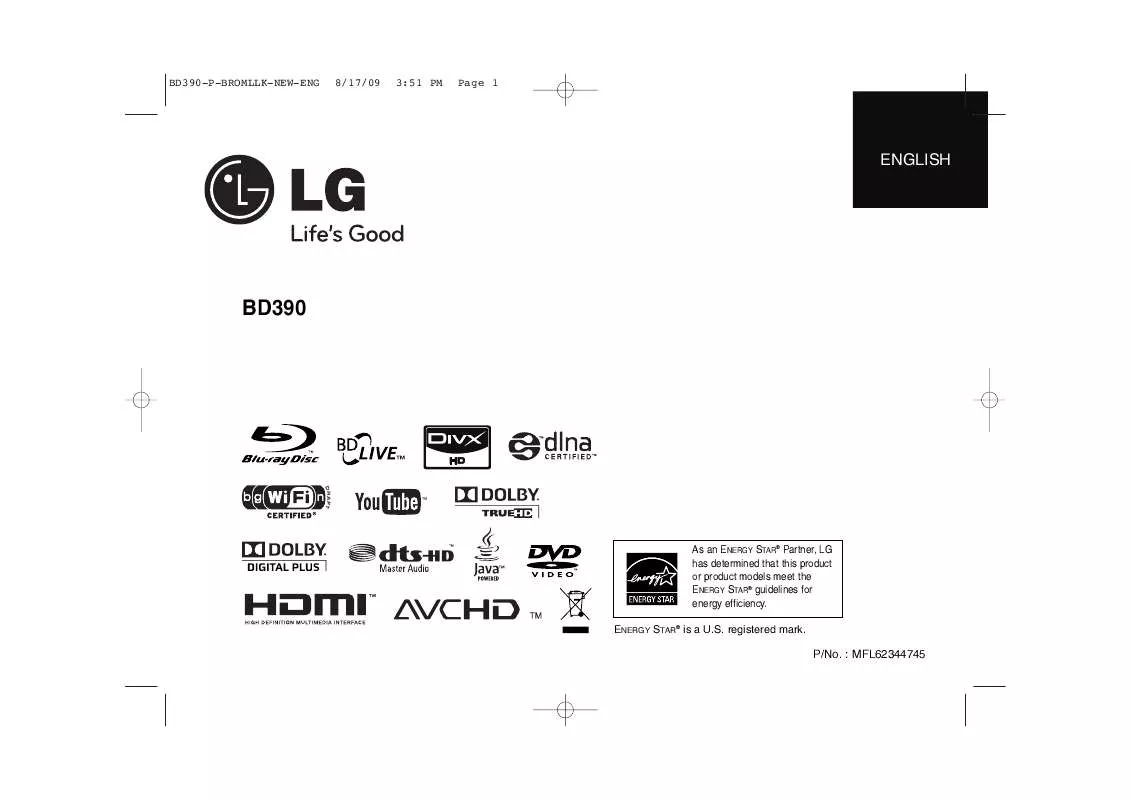 Mode d'emploi LG BD-390