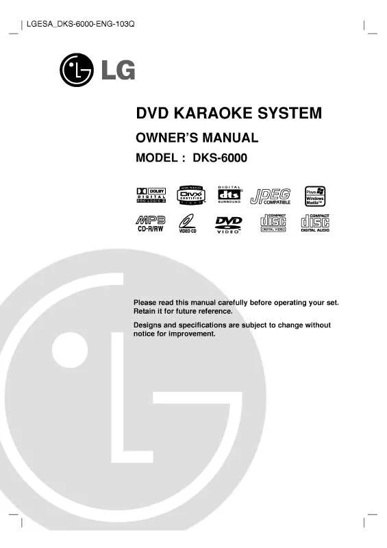 Mode d'emploi LG DKS-6000