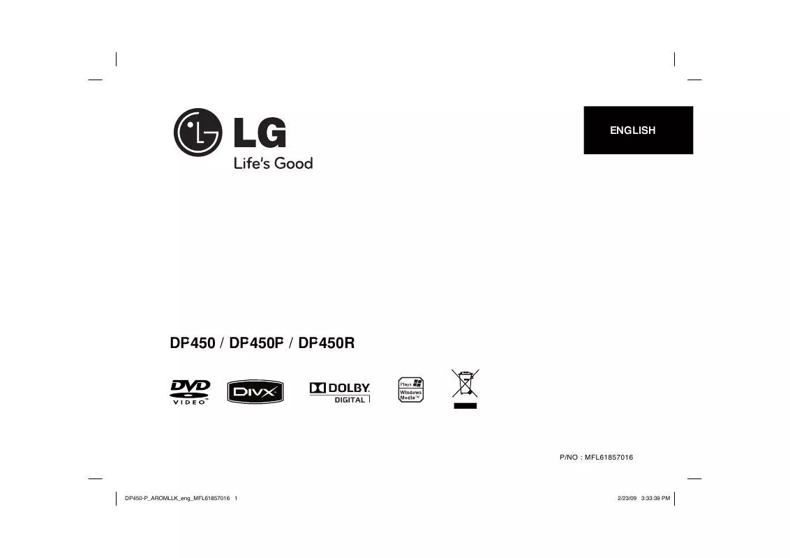 Mode d'emploi LG DP-450R