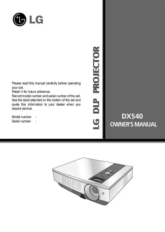 Mode d'emploi LG DX540