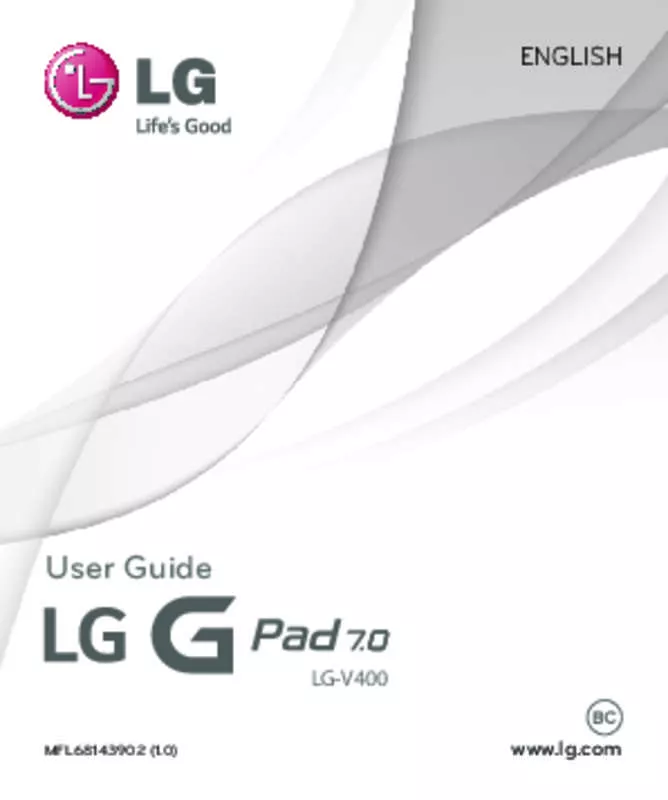 Mode d'emploi LG G PAD 7.0