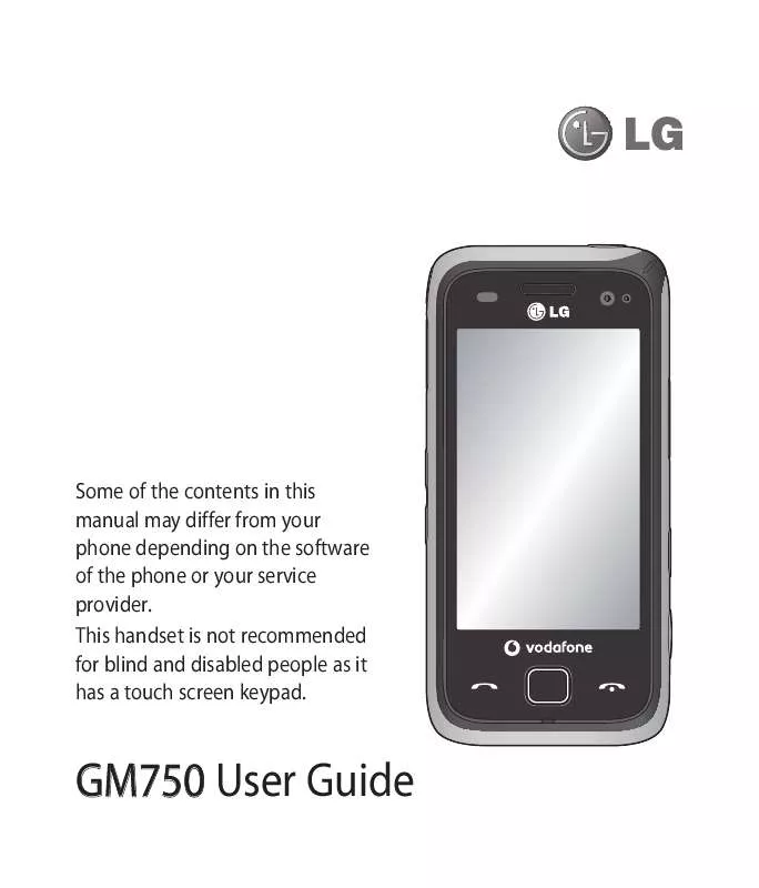 Mode d'emploi LG GM750