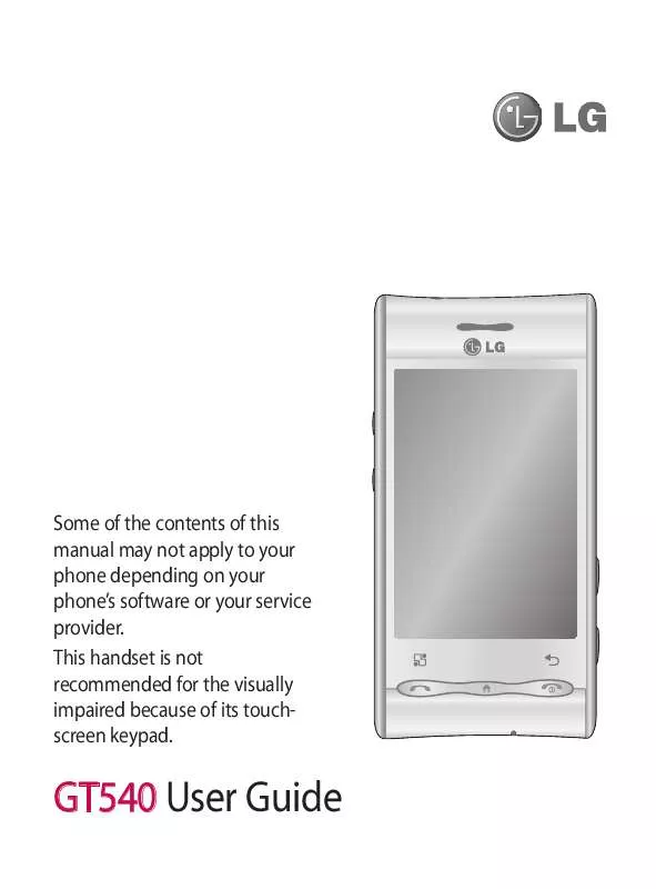 Mode d'emploi LG GT540
