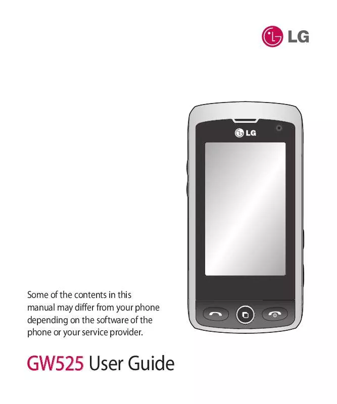 Mode d'emploi LG GW525
