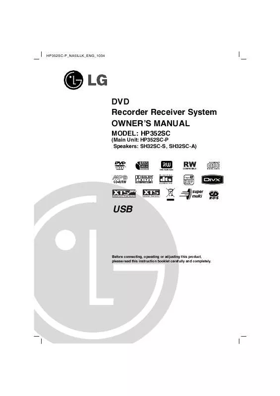 Mode d'emploi LG HP352SC