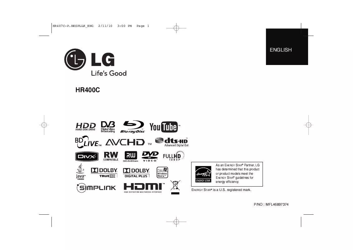 Mode d'emploi LG HR400C
