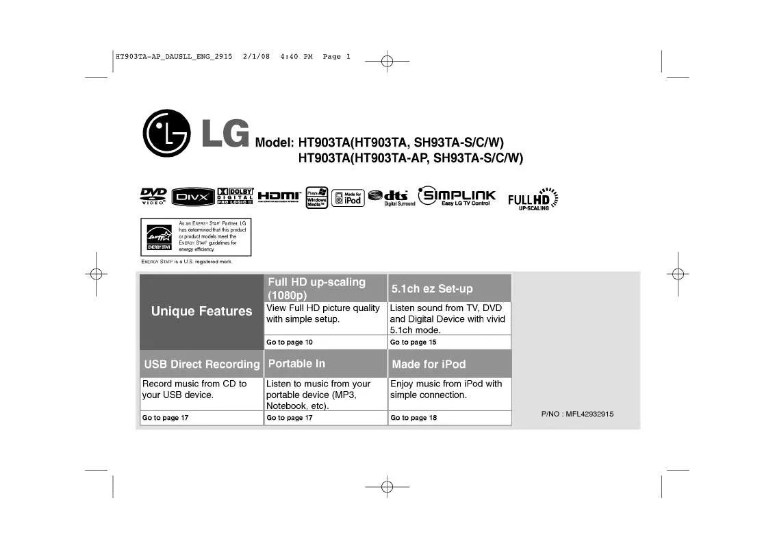 Mode d'emploi LG HT903TA