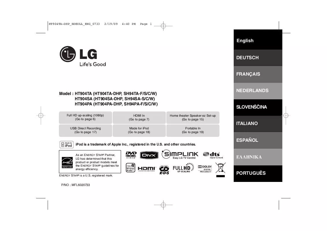 Mode d'emploi LG HT904SA