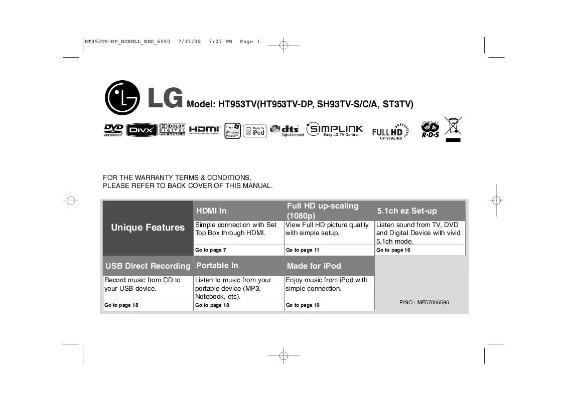 Mode d'emploi LG HT953TV