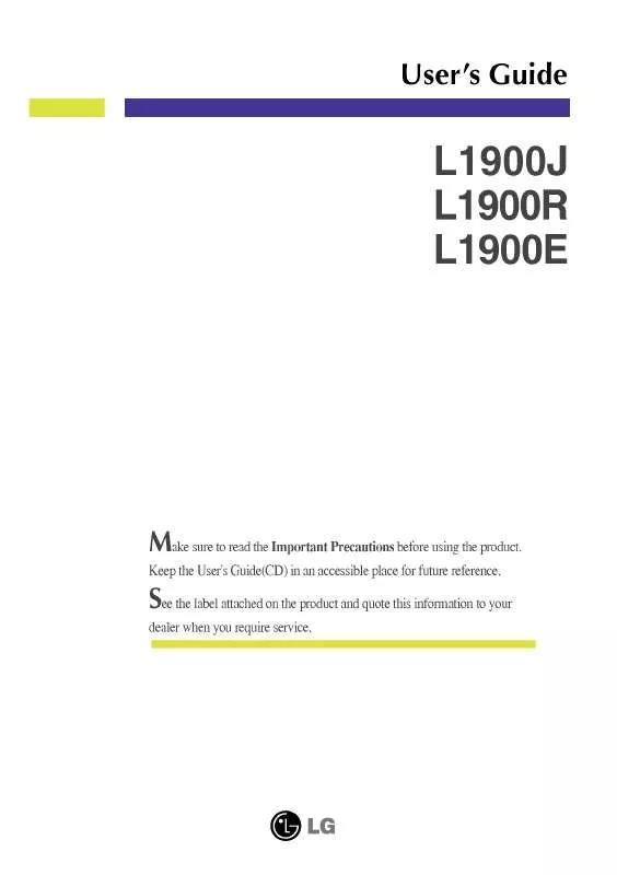 Mode d'emploi LG L1900R-BF