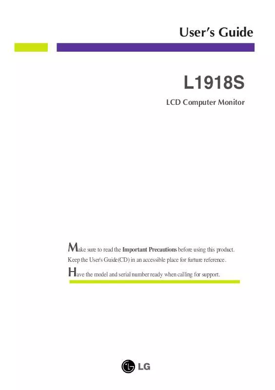 Mode d'emploi LG L1918S