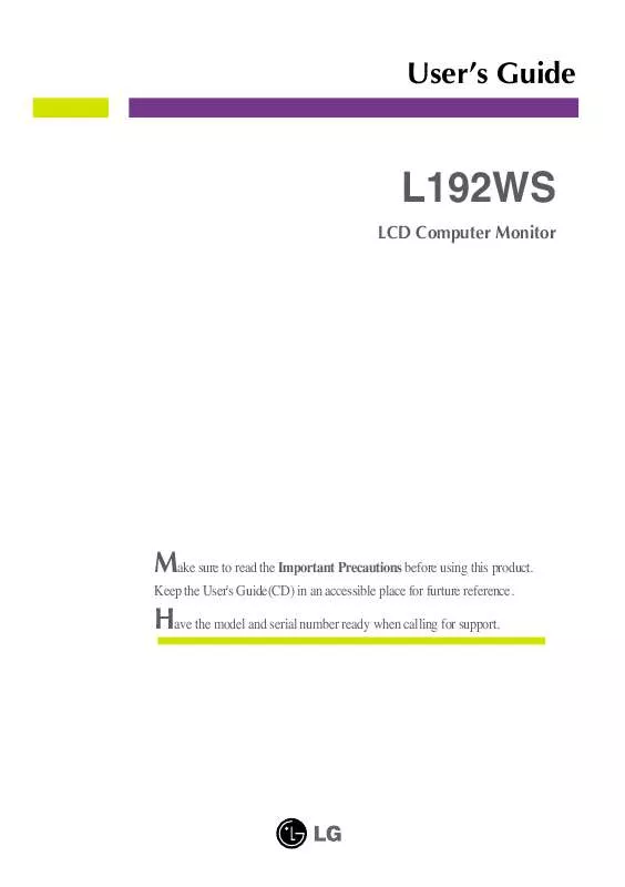 Mode d'emploi LG L192WS