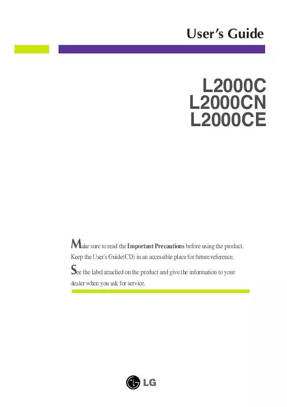 Mode d'emploi LG L2000CE