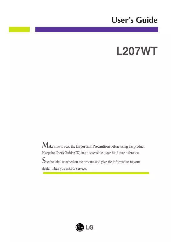 Mode d'emploi LG L207WT