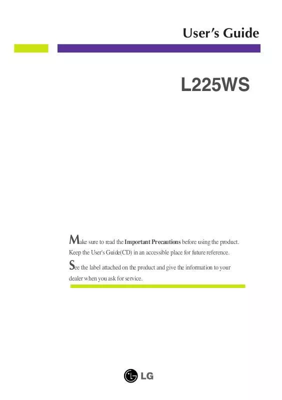 Mode d'emploi LG L225WS