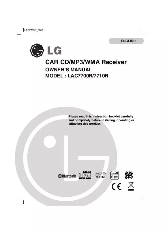 Mode d'emploi LG LAC-7700R
