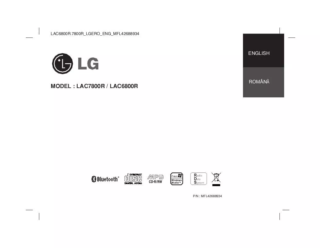 Mode d'emploi LG LAC-7800R