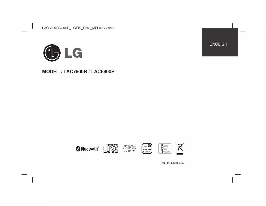 Mode d'emploi LG LAC7800RN