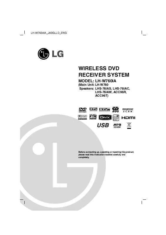 Mode d'emploi LG LH-W760IA
