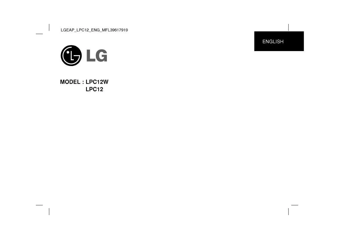 Mode d'emploi LG LPC12