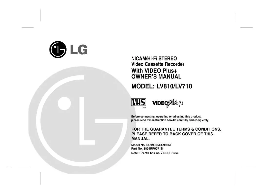 Mode d'emploi LG LV710