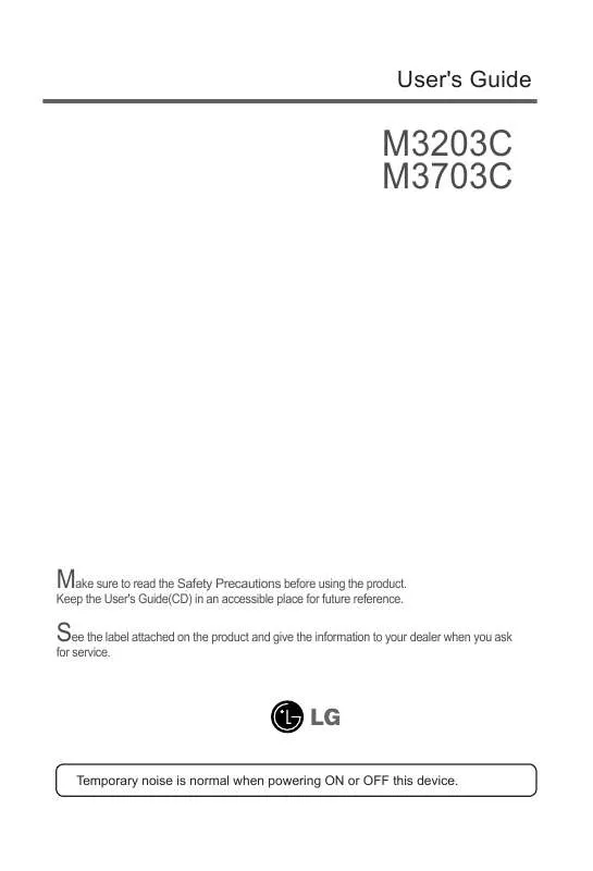 Mode d'emploi LG M3703CCBA