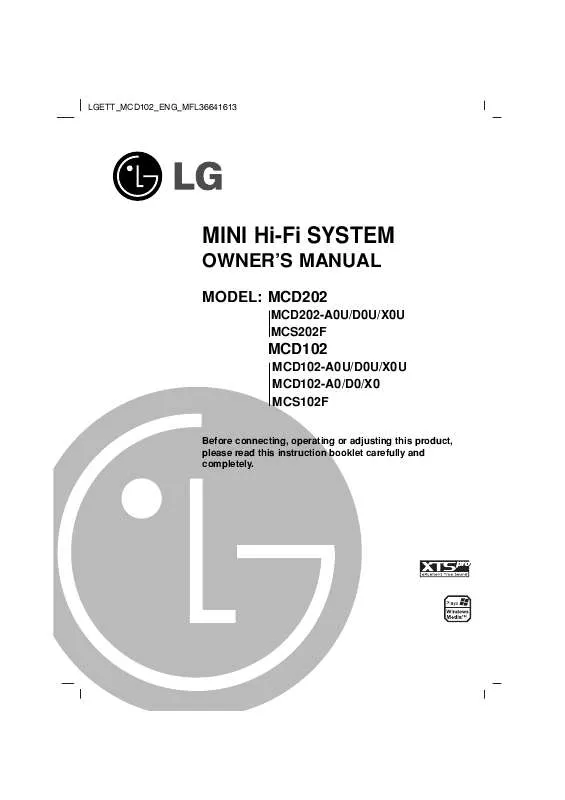 Mode d'emploi LG MCD-102