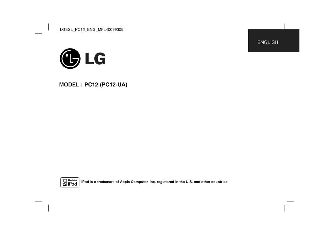 Mode d'emploi LG PC12