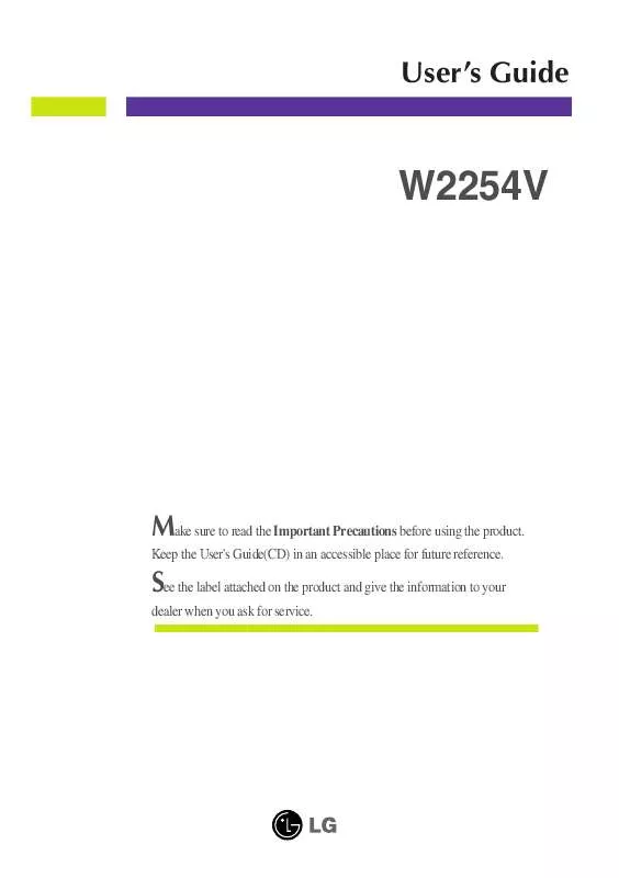 Mode d'emploi LG W2254V-PF