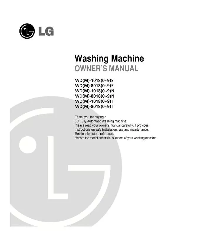 Mode d'emploi LG WD-80180N