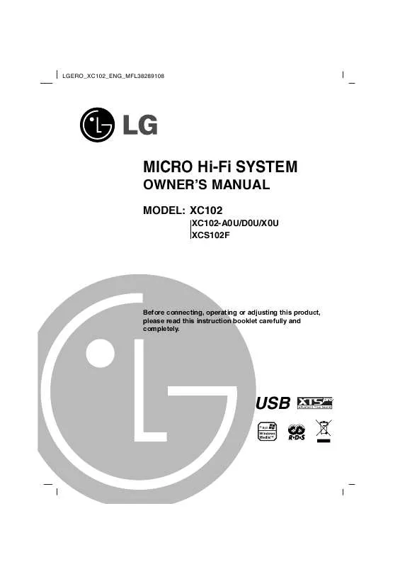 Mode d'emploi LG XC-102