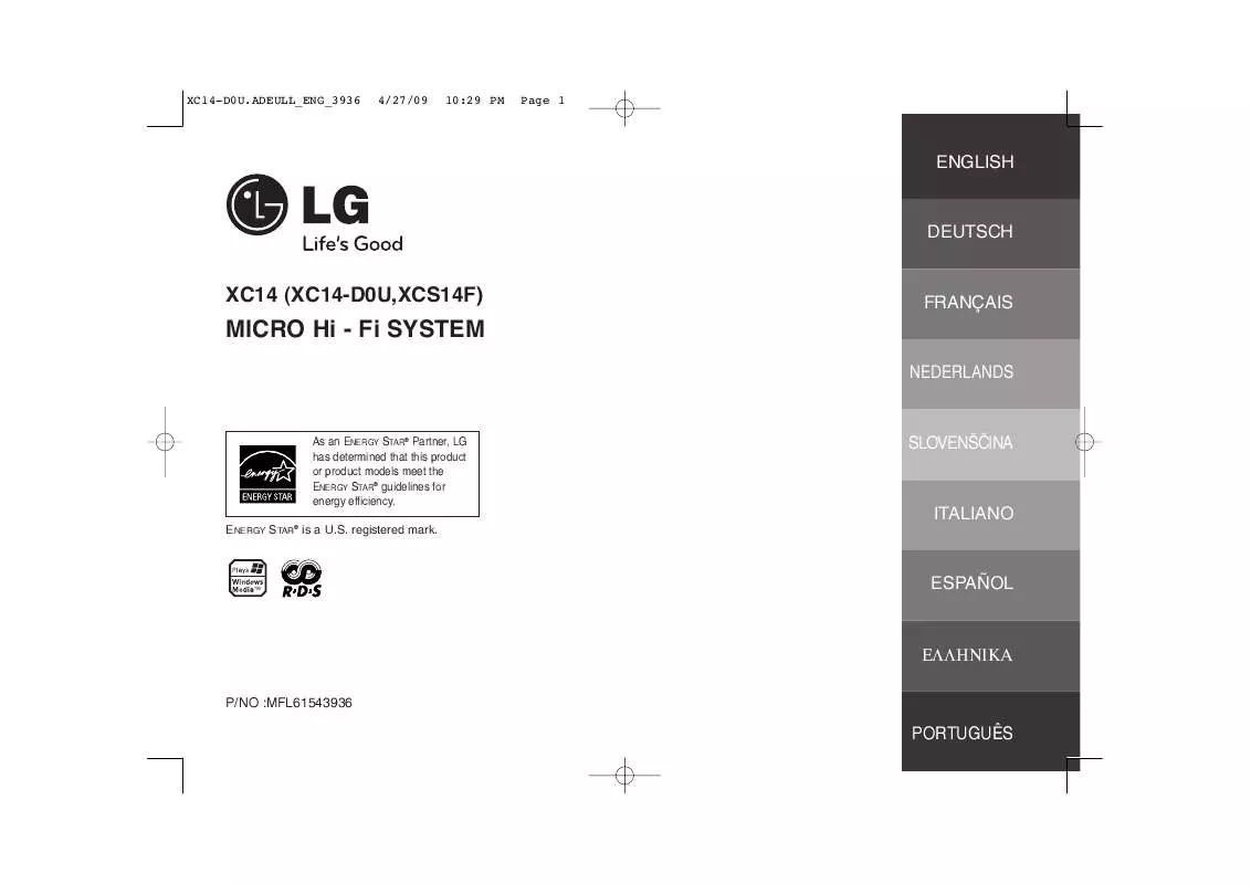 Mode d'emploi LG XC14