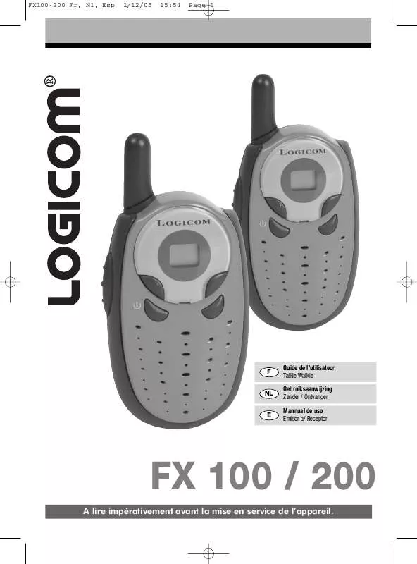 Mode d'emploi LOGICOM FX100