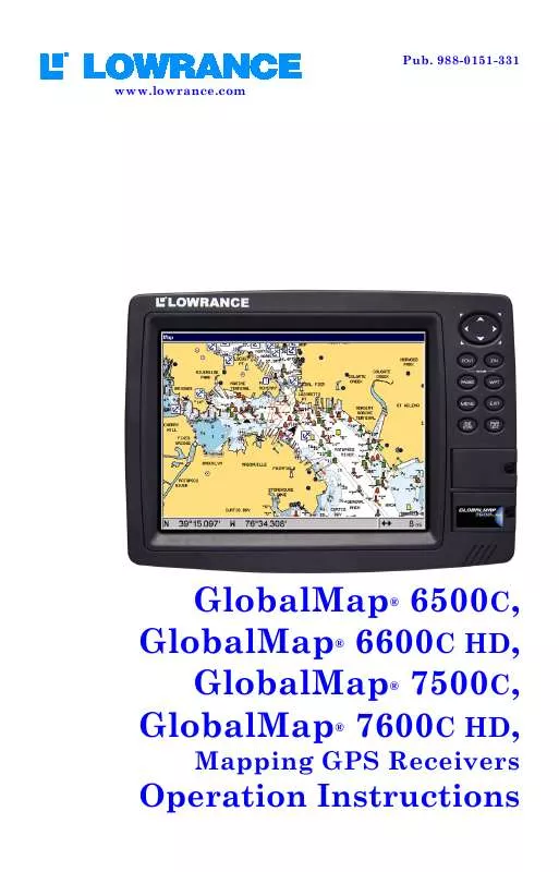 Mode d'emploi LOWRANCE GLOBALMAP 6600C HD