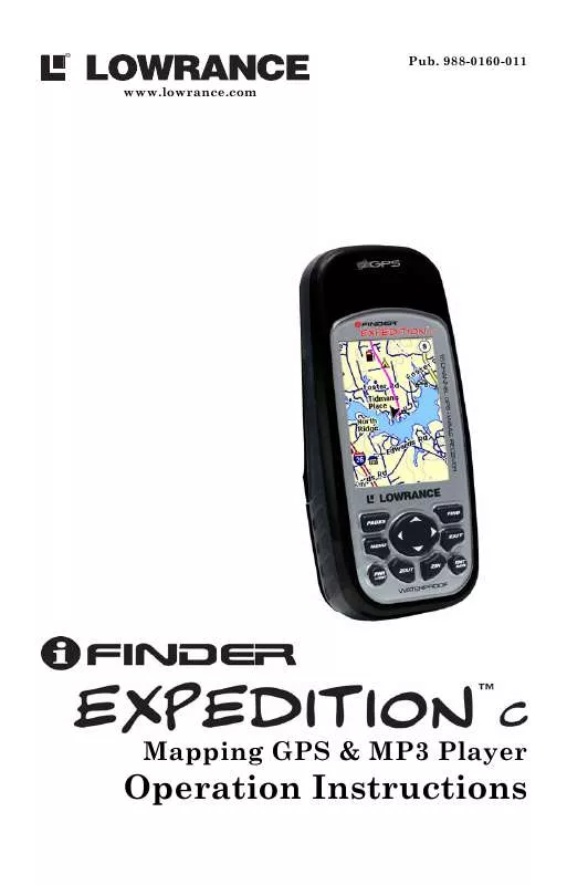 Mode d'emploi LOWRANCE IFINDER EXPEDITION C