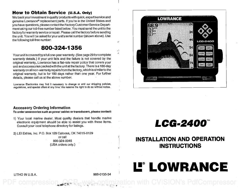 Mode d'emploi LOWRANCE LCG-2400