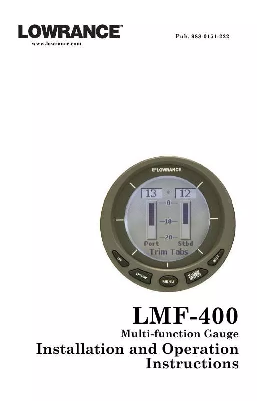 Mode d'emploi LOWRANCE LMF-400