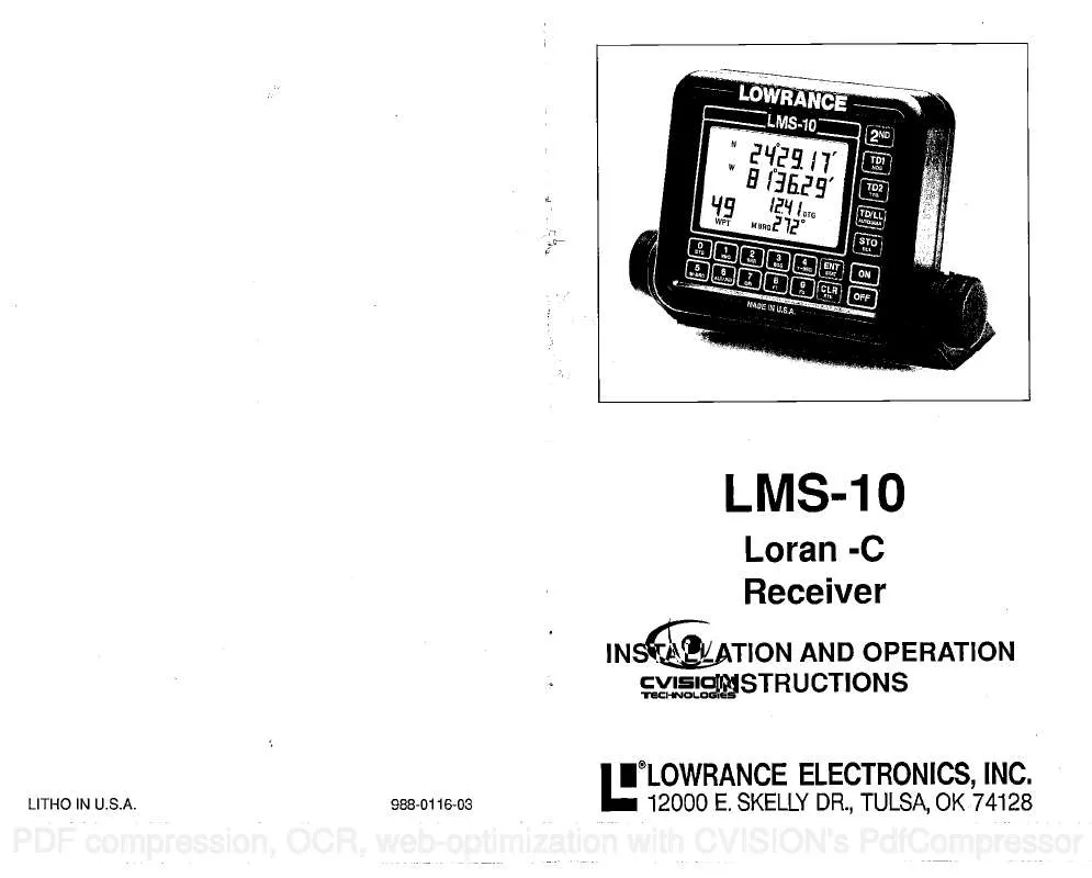 Mode d'emploi LOWRANCE LMS-10 LORAN-C