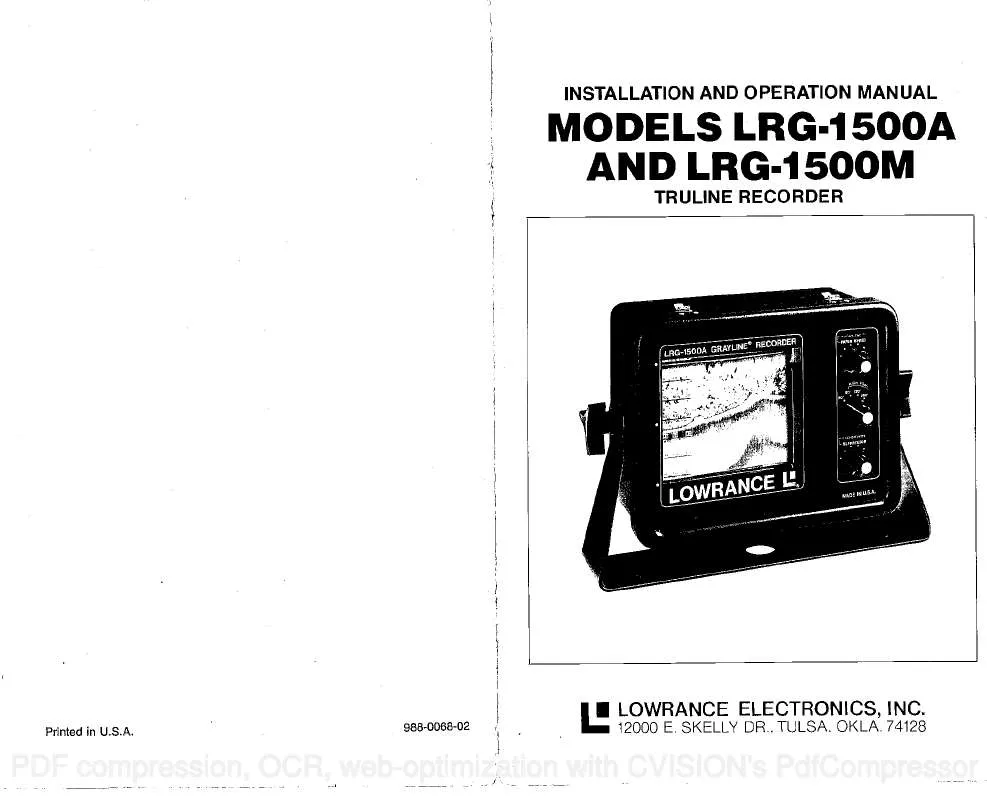 Mode d'emploi LOWRANCE LRG-1500A