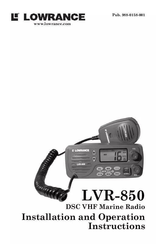 Mode d'emploi LOWRANCE LVR-850