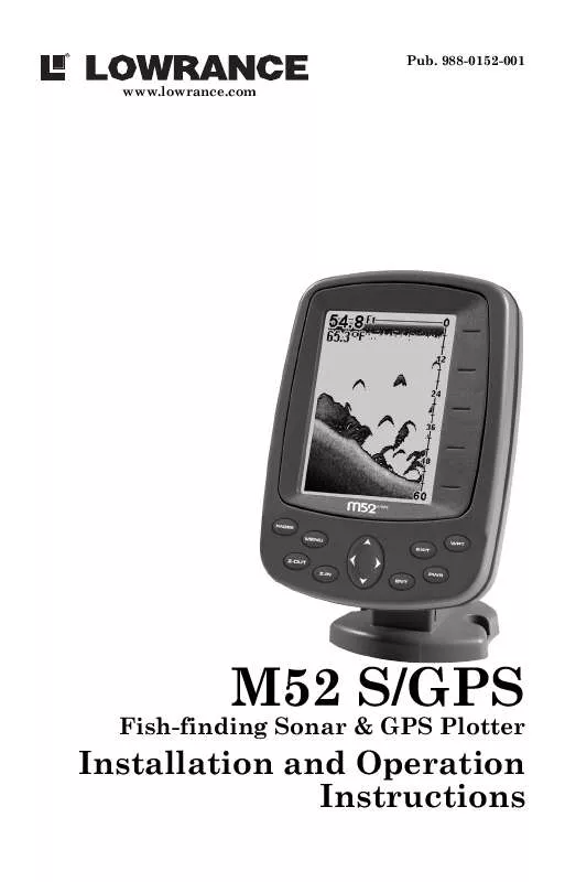 Mode d'emploi LOWRANCE M52 S-GPS
